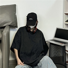 麂皮绒烧花美式复古街头潮牌t恤重磅中性XZ301B-JB4301-p28，男装T恤，星座301B