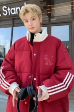 ！2025秋冬男士潮牌立领棉衣情侣卡通印花棉服外套MY203特P80，男装棉衣，电商B220