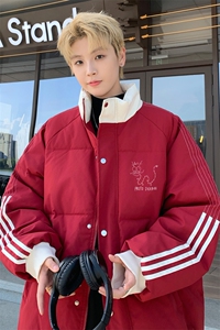 ！2025秋冬男士潮牌立领棉衣情侣卡通印花棉服外套MY203特P80图片
