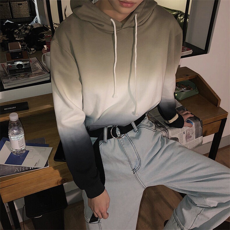 703-W178-P70春秋季吊染渐变全棉卫衣帽衫,男装卫衣,星座703