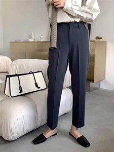 〖现货〗 西装裤秋冬新款九分高腰直筒款图片