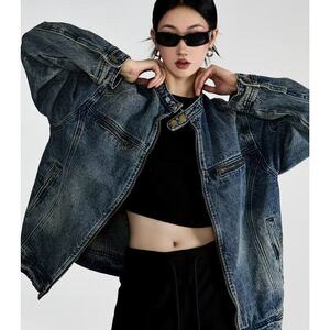 做旧水洗牛仔外套男宽松街头痞帅机车风工装夹克 网图 JN1232-P78图片