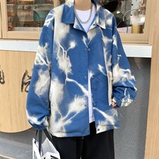 春秋季美式高街男潮牌外套西海岸hiphop嘻哈扎染夹克W3794-P48，男装夹克，星座512-2