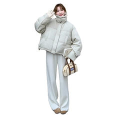 羊羔毛领短款羽绒服女冬季2025新款高级感独特超好看流行工装外套，女装羽绒服，2C236
