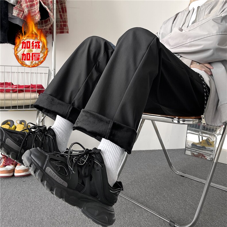 冬季加绒防水冲锋裤休闲裤宽松直筒长裤A061-AX00527加绒-P50,男装休闲裤,电商A061