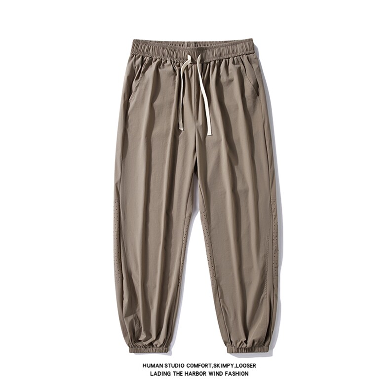 白底夏装透气网眼拼接休闲长裤男运动裤宽松冰丝裤K1008P45，女装休闲裤，电商C323