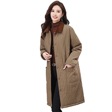 2023年秋冬单排扣中长款棉大衣，女装棉衣/棉服，小林双子