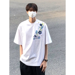 万针全刺绣解构设计260克重磅双纱纯棉高品质美式高街短袖T恤特39图片