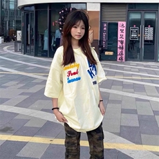 万针全刺绣工艺抖音得物高品质260克重磅纯棉双纱美式高街短袖T恤，男装T恤，电商A486