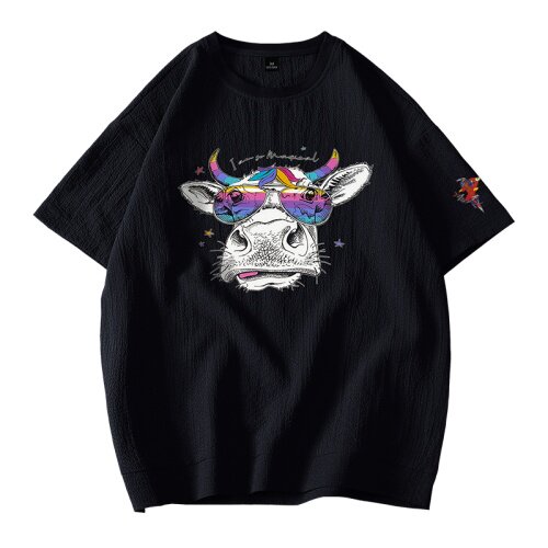 夏季新品青少年大码港风个性印花情侣男女圆领短袖T恤T616P30，男装T恤，电商B226