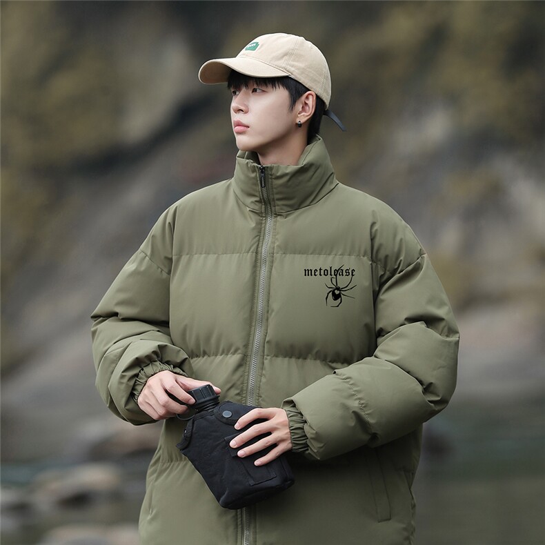 港风23冬季时尚百搭宽松字母印花棉服外套MY62059P85控118,男装棉衣,电商A268A
