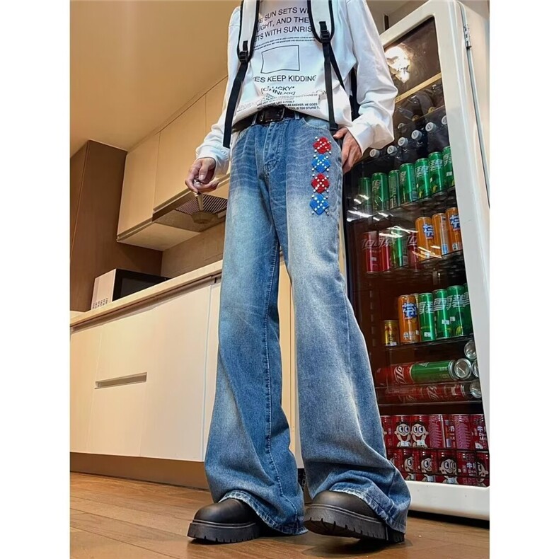 2024美式牛仔裤男款直筒长裤潮N6673P50，男装牛仔裤，星座1116-2