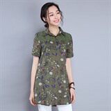 2021年夏季短袖修身纽扣勾花镂空碎花原创设计衬衫，女装衬衫，丽影随形