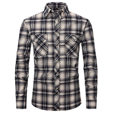 CSC8441P42跨境外贸男士磨毛格子衬衫加肥加大欧版长袖衬衫，男装衬衫，星座510A-3