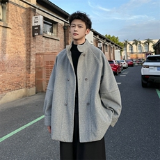 加棉加厚毛呢大衣短款风衣外套504-F23-P85控128(加棉P95控138)，男装毛呢大衣，星座504