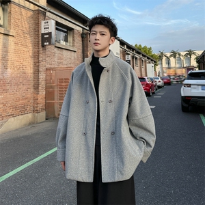 加棉加厚毛呢大衣短款风衣外套504-F23-P85控128(加棉P95控138)图片