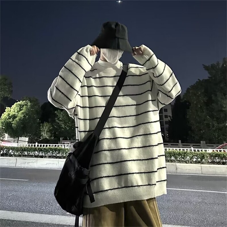 美式圆领毛衣男慵懒风休闲针织衫M8822P48,男装针织衫/毛衣,星座1116-2