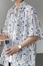 8XL-M花衬衫男短袖夏季薄款冰丝半袖宽松大码休闲外套DC28008P38，男装T恤，电商B312