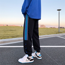 K3165-P50加绒P55秋冬加厚潮牌美式侧边克莱因蓝织带休闲男卫裤，男装休闲裤，电商A009A（原A058A）