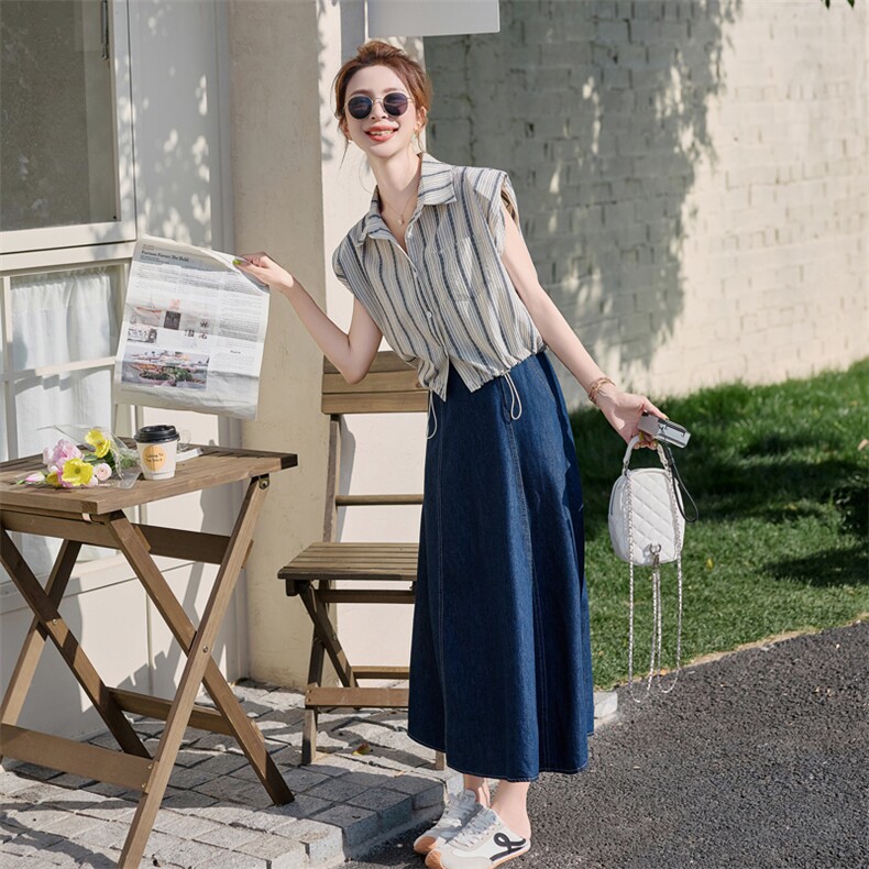 时尚休闲套装裙女2025夏穿搭洋气百搭显瘦气质减龄半身裙两件套潮,女装套装/套裙,慧尚依恋
