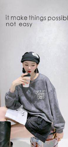 【现货】早秋新款印花手工工艺卫衣，女装卫衣/绒衫，菲莎比娅