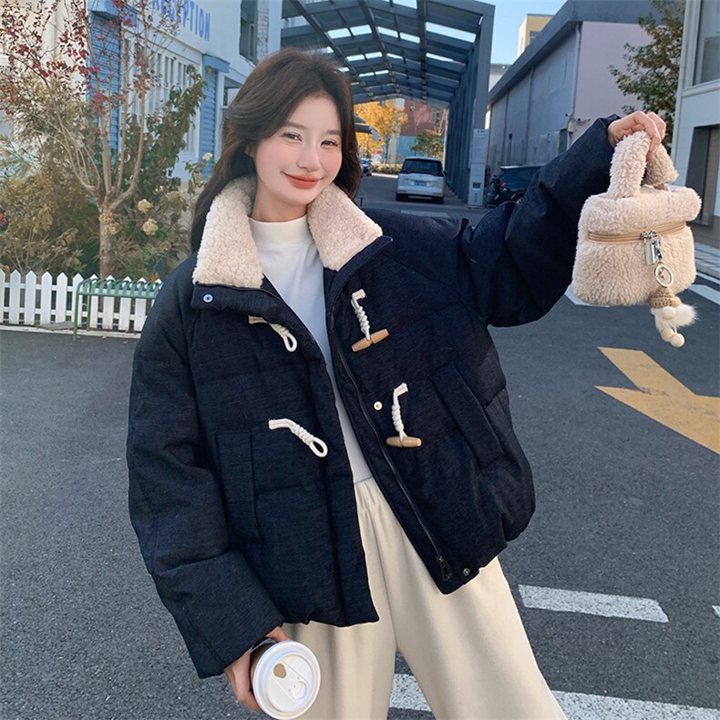 新款现货主推牛角扣羽绒服9938-P255-K368,女装羽绒服,2C129