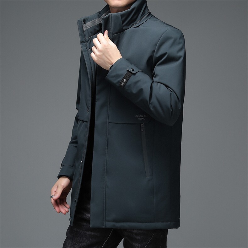 男士商务休闲羽绒服2023冬季新款中年爸爸装可脱卸帽厚款保暖外套,男装羽绒服,电商B212（原钱塘6029）