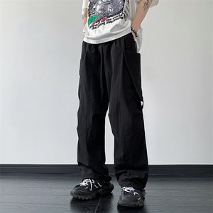 B221美式街头hiphop宽松户外工装休闲裤子LK23116-P60控78,粉色宽松小脚裤搭配图片