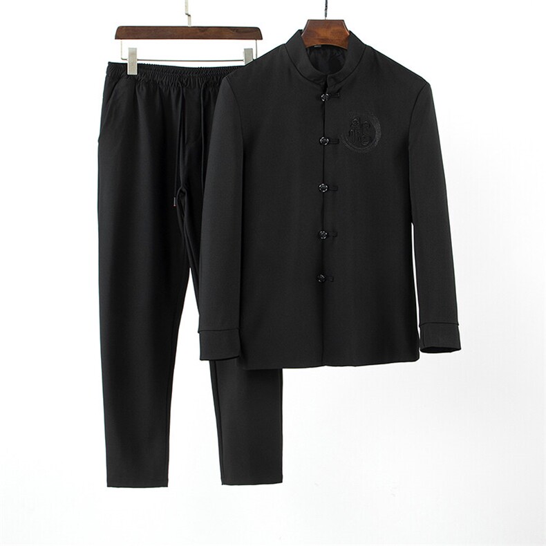 2025风春夏棉麻汉服唐装套装SJ1512-306-P80,男装休闲套装,星座1512