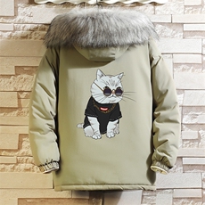 MM48044-P130冬季大毛领衣男士大码加厚袄男服砖墙，男装棉衣，电商A040A