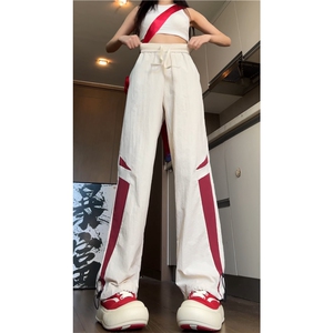 抖音品质秋季新款潮流拼接撞色宽松休闲裤B315-K24262-特p35控68图片