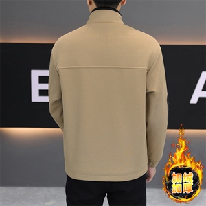 加绒加厚秋冬潮流男士休闲针织立领夹克上衣外套310B-3-L811-83图片