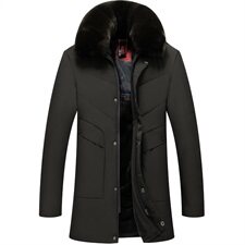 8819/P135冬季新款中老年男棉衣老人加绒加厚中长款大毛领棉袄男，男装棉衣，星座1216（原钱塘722）