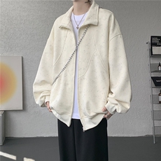 特批扎染开衫卫衣男美式重磅解构拼接脏脏拉链立领外套KS008-TP65，女装短外套，电商B312