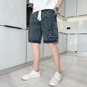 301A-1 DK13 P58控78 店主风社会小伙风夏季工装牛仔五分短裤图片
