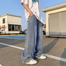 2024春季75棉港风男女美式宽松直筒休闲牛仔裤K7120P55，男装牛仔裤，星座225-5