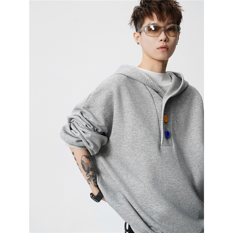 WY5561JR-P60特控108大码冬季加绒加厚连帽套头宽松卫衣,男装卫衣,电商D232