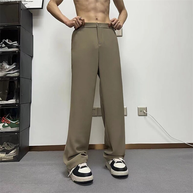 直筒微喇休闲长裤情侣同款春夏季小众设计感复古西装裤XK302-P50,男装西服套装,电商A178