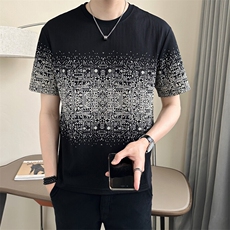 店主风棉麻定制面料品质高级感夏季短袖t恤男C317-77191-P55，男装T恤，电商C317
