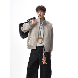 1506/Q3700/P65外套男款春装古着飞行夹克痞帅解构机车棒球服图片