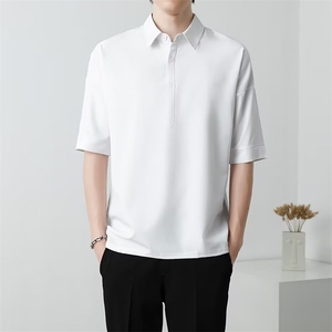 轻熟风商务polo衫男士时尚潮流短袖T恤修身纯色翻领保罗衫 PL05图片
