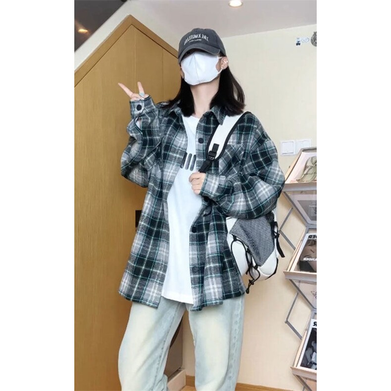小香风复古格子加厚衬衫夹克外套休闲情侣宽松C2197-P45【特价】,男装夹克,电商A007