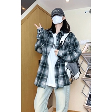 小香风复古格子加厚衬衫夹克外套休闲情侣宽松C2197-P45【特价】，男装夹克，电商A007