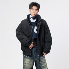 自家图有视频复古加绒毛领外套棉衣新款连帽派克棉服M2572p85，男装棉衣，电商D315