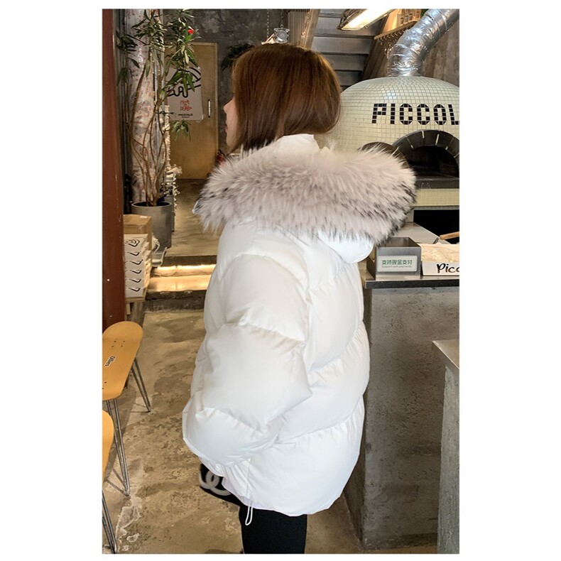 韩系甜美风时尚毛领连帽潮流棉袄冬季新款宽松加厚保暖面包服,男装棉衣,星座1210-1