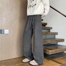 冬季新款美式压褶格子设计呢料百搭休闲裤B315-K25858-特p40控78，男装休闲裤，电商B315