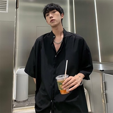 衬衫男韩版潮流短袖个性百搭2023夏季新款ins宽松外套CY310-P32，男装衬衫，星座412-3