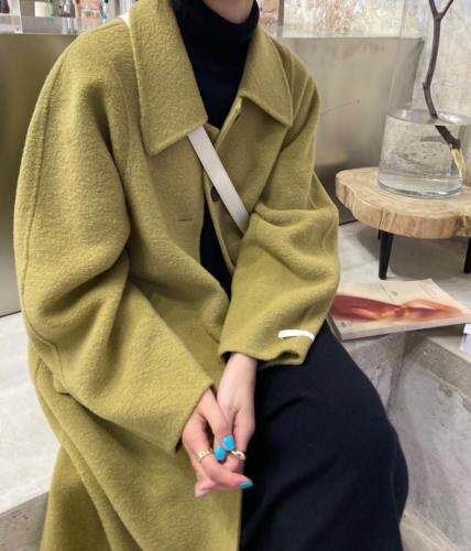韩版双面呢大衣图片