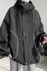 JK103/P65春装新款现货冲锋衣防水夹克男款潮宽松大码连帽外套，男装夹克，电商基地A050