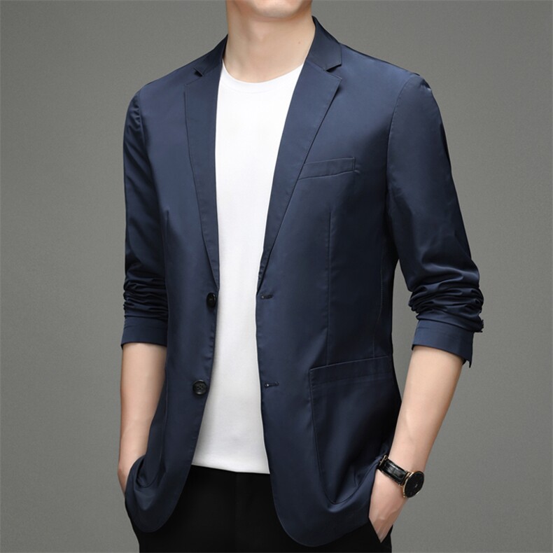 休闲西装男春秋薄款2023秋季新爸爸单西上衣中年男士西服外套,男装西服,电商B212（原钱塘6029）
